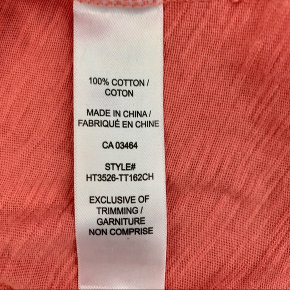 Coral Tank Top with Lovely Bodice Detailing sz xs - Picture 8 of 9